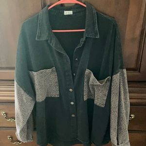 Black/ cheetah print Shacket! Size Large